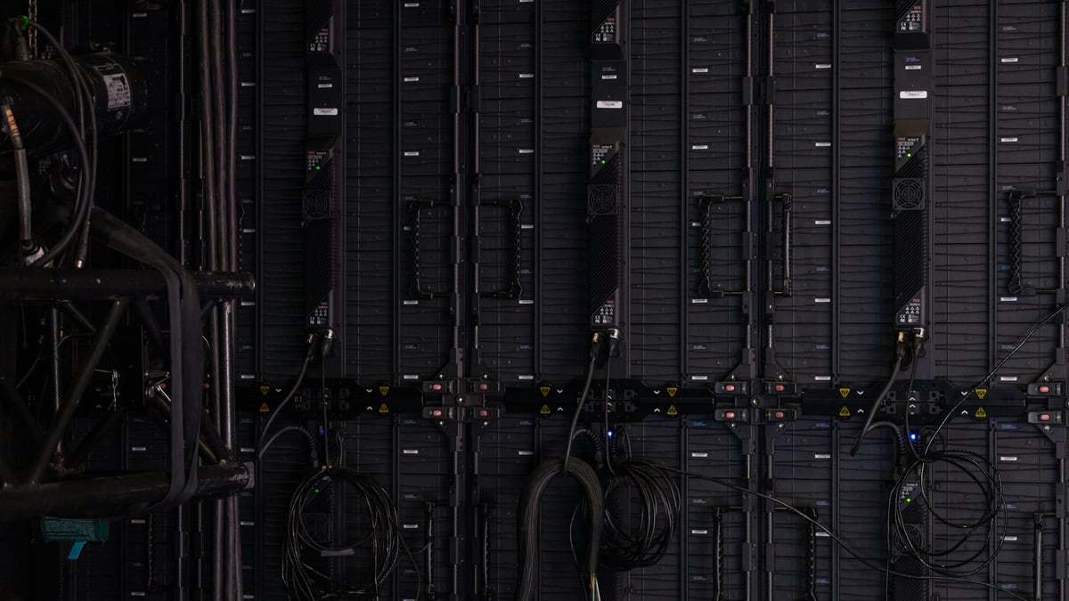 a close-up of a server room