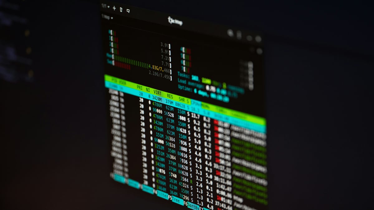 a computer screen with a lot of data on it
