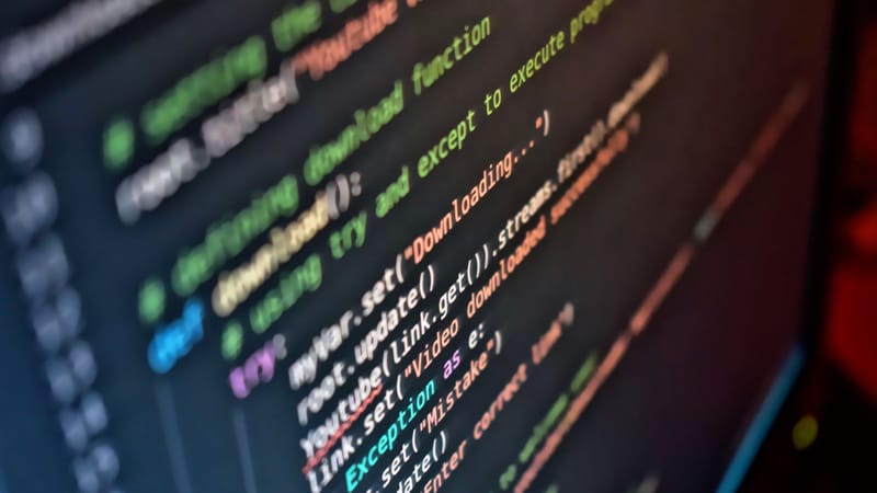 Vivid close-up of code on a computer screen showcasing programming details.